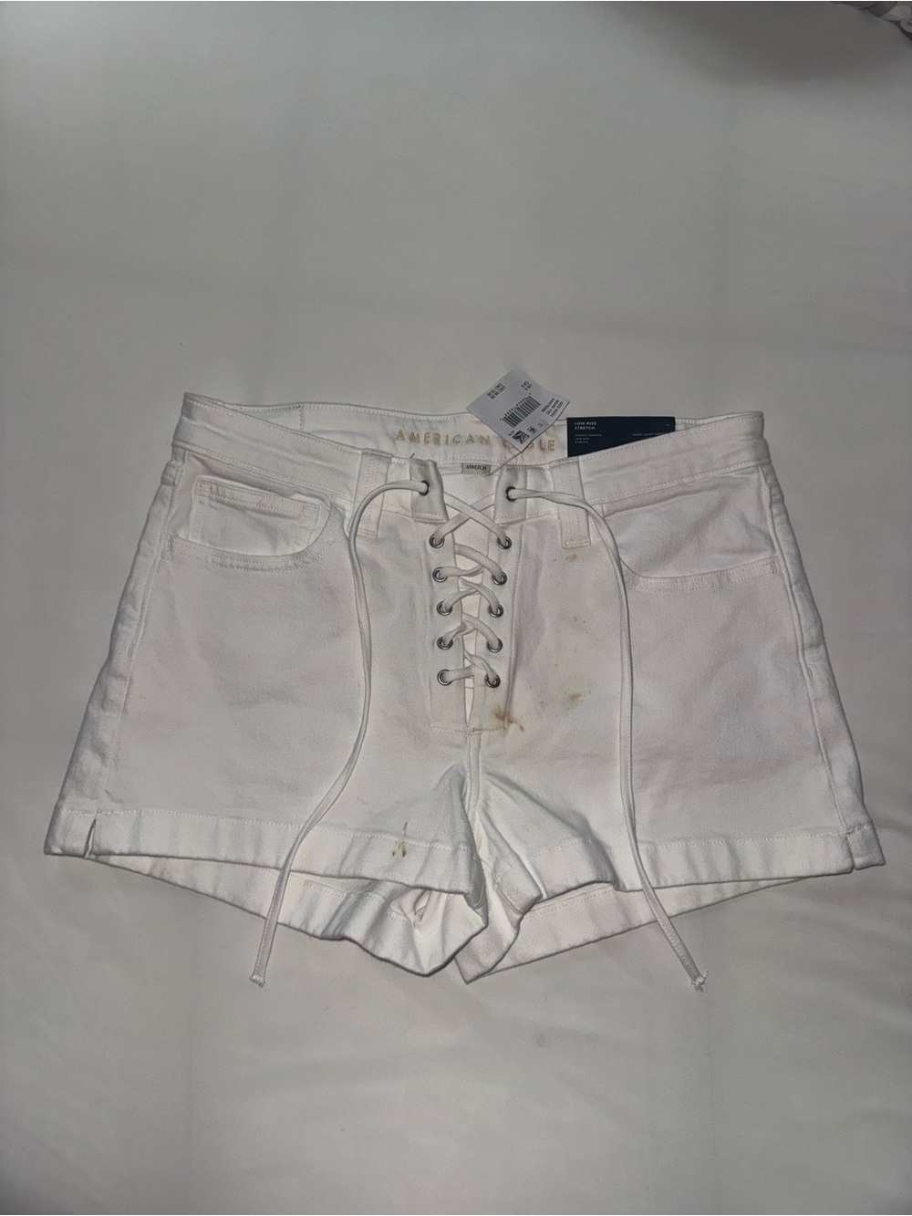 American Eagle Lace Up Denim Shorts